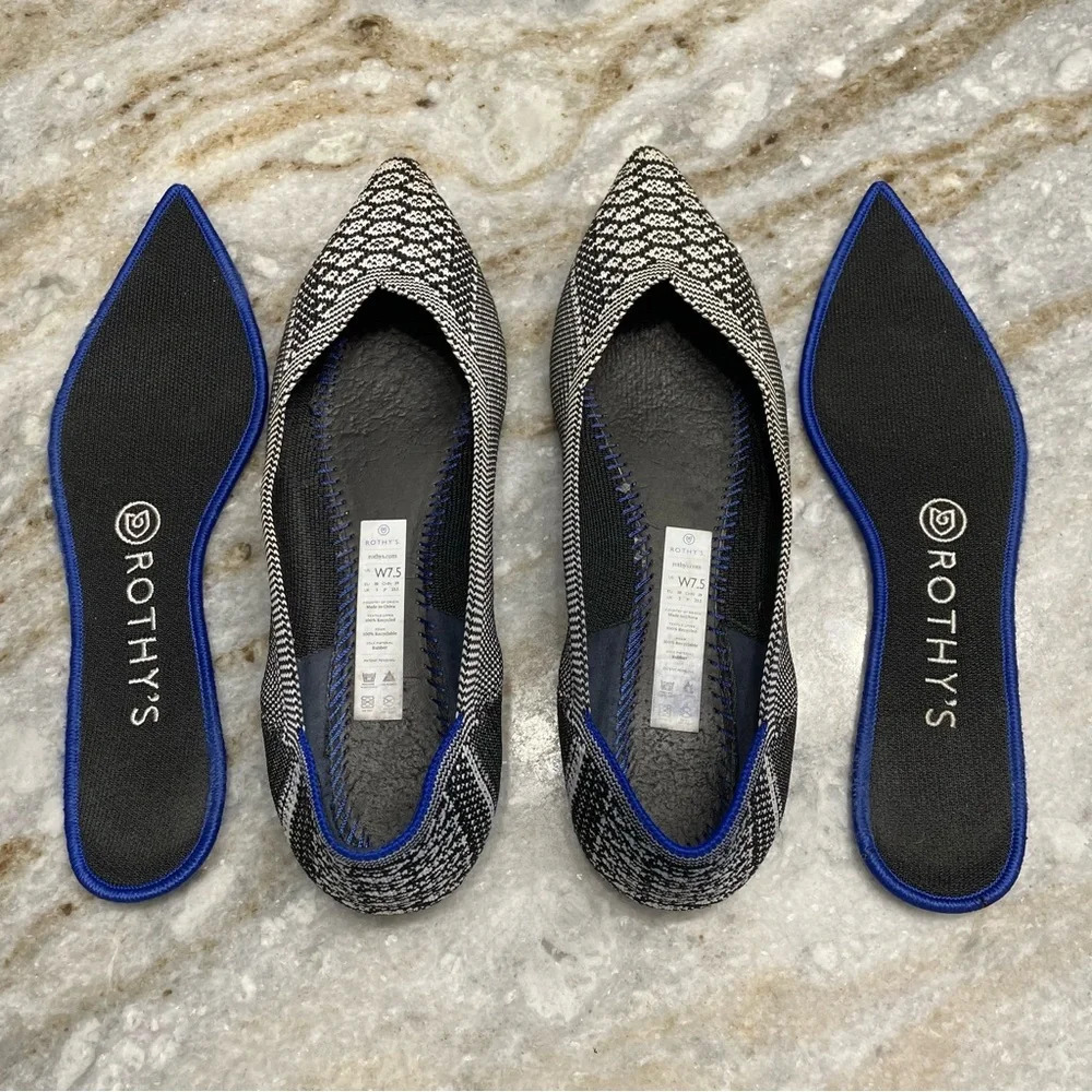 Rothy's Black and White *Retired* Python Point Size 7.5 - Picture 4 of 13